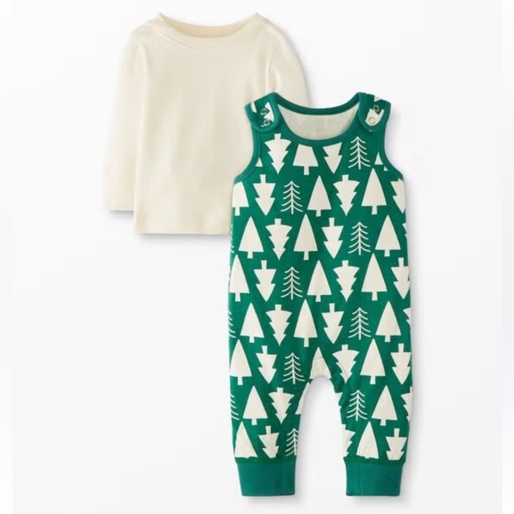 Hanna Andersson Baby Overall & Tee Set In Cotton Jersey